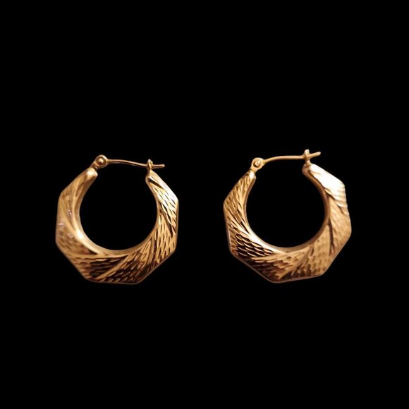 Hoop Earrings 14k Yellow-Gold* - Picture 11 of 15